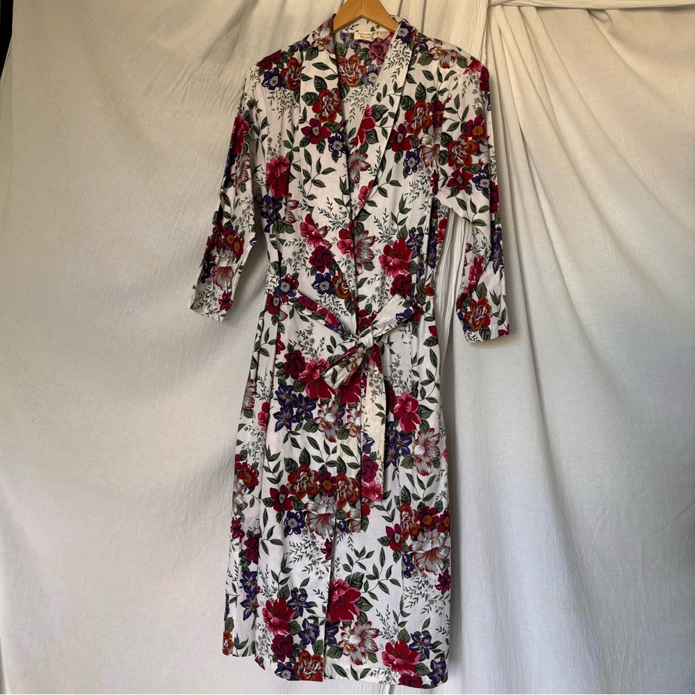 Vintage Victoria's Secret Floral Print Cotton Robe